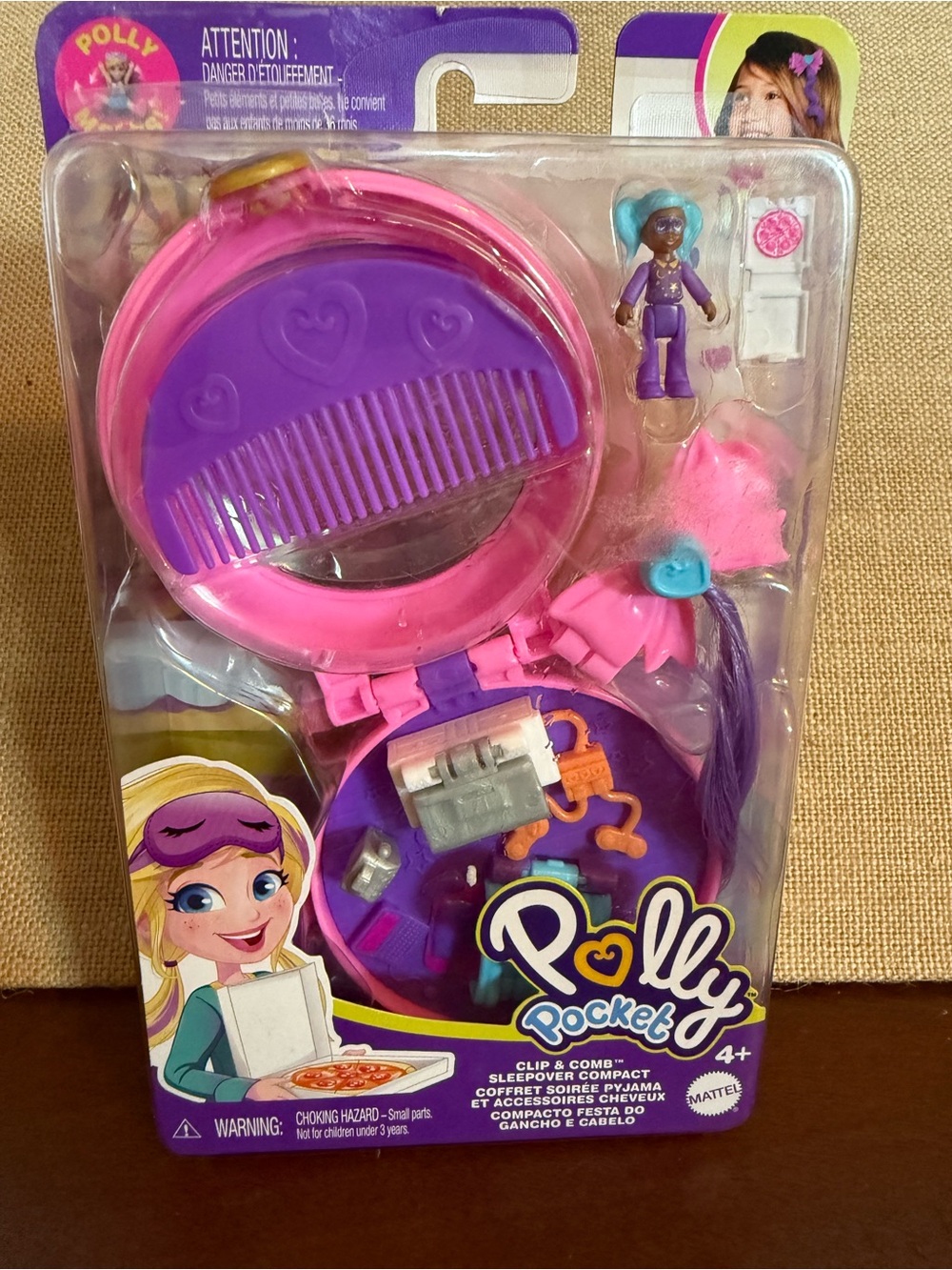 Polly Pocket Clip & Comb Playset - Pink & Purple